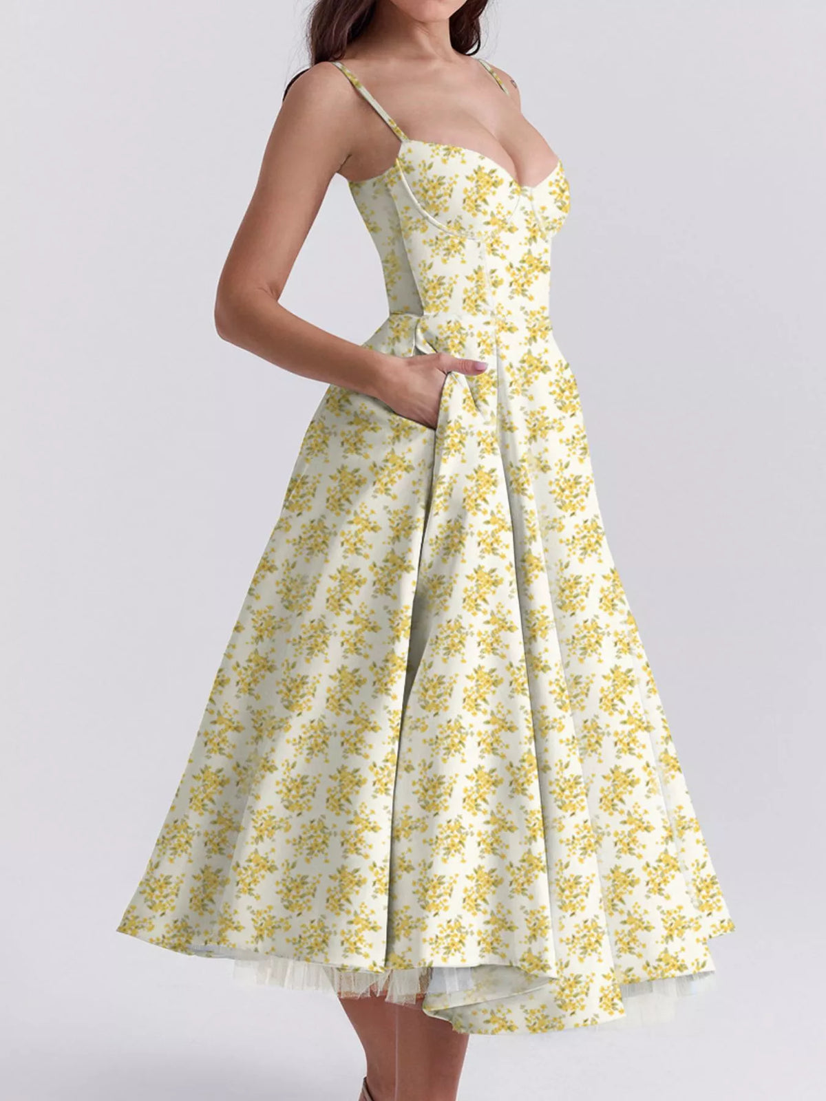 Sweetheart Neck A-line Midi Dress (22)