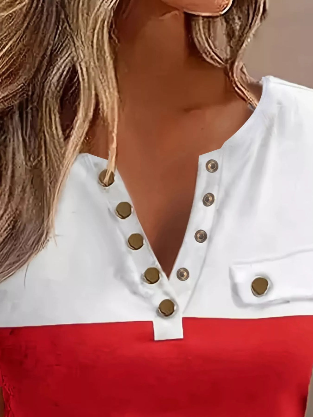 Block Short Sleeve Casual T-shirt (8)
