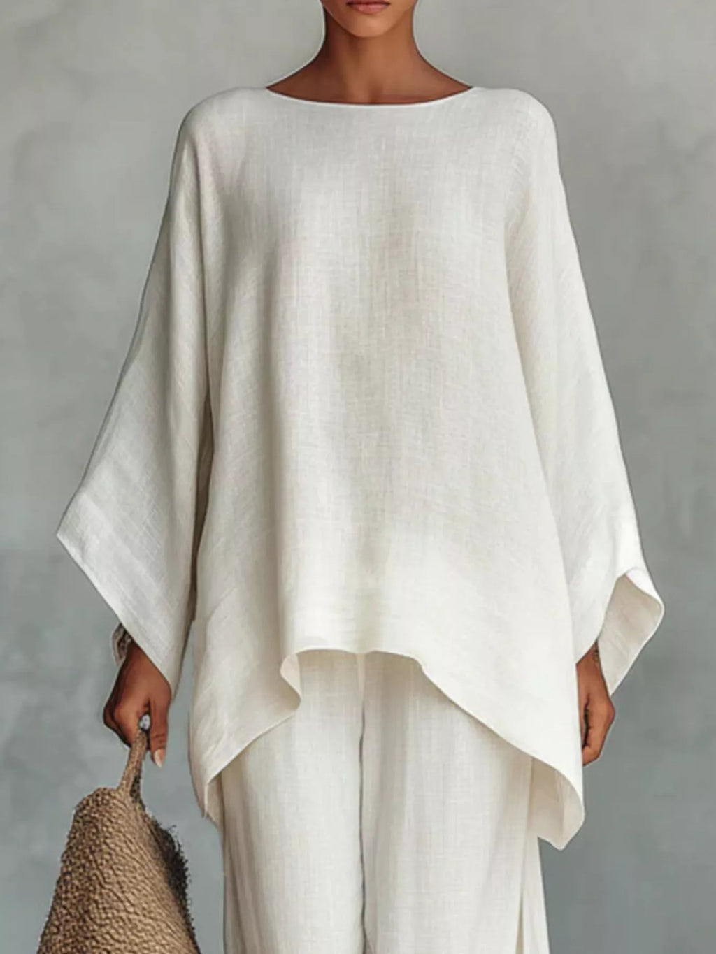 Full Size Casual Loose Fit Top Pants Set Two-piece Plus (2)