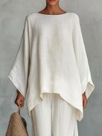 Full Size Casual Loose Fit Top Pants Set Two-piece Plus (2)