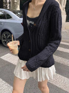 Cable Knit Button Up Cardigan (13)