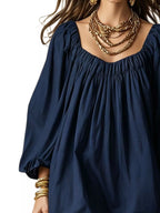 Flowy Balloon Sleeve Mini Dress (8)