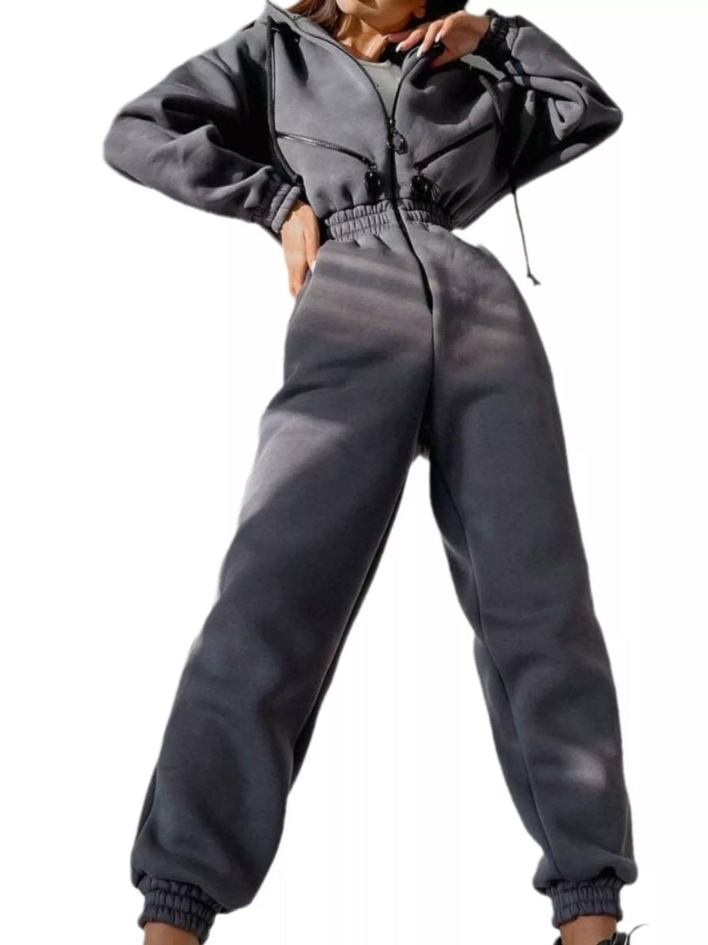 Hooded Zip-up Long Sleeve Jumpsuit (13)
