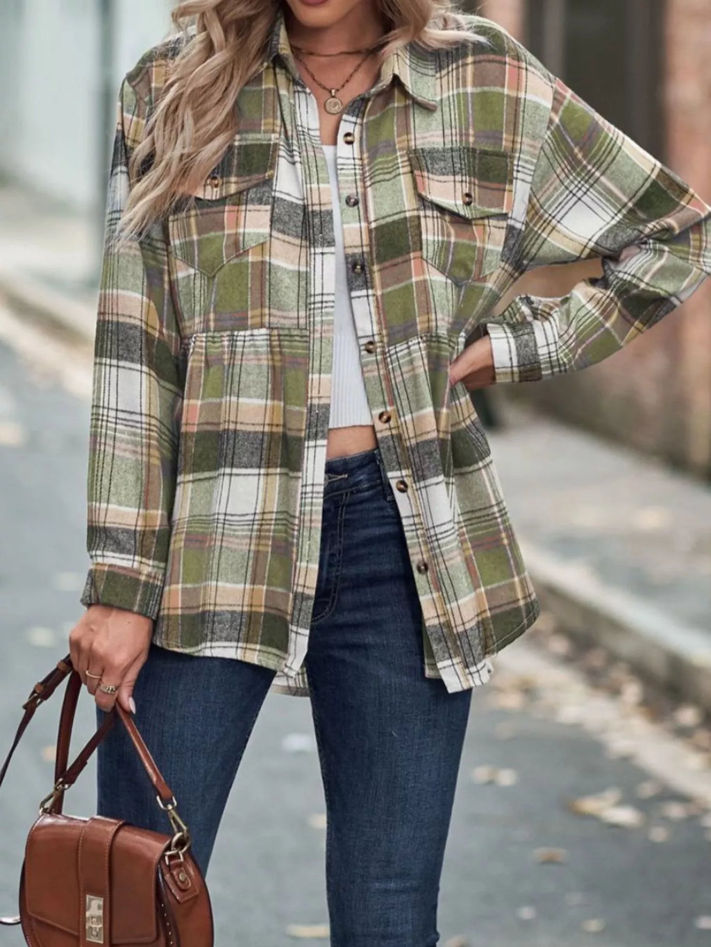 Plaid Button-down Long Sleeve Shirt (11)