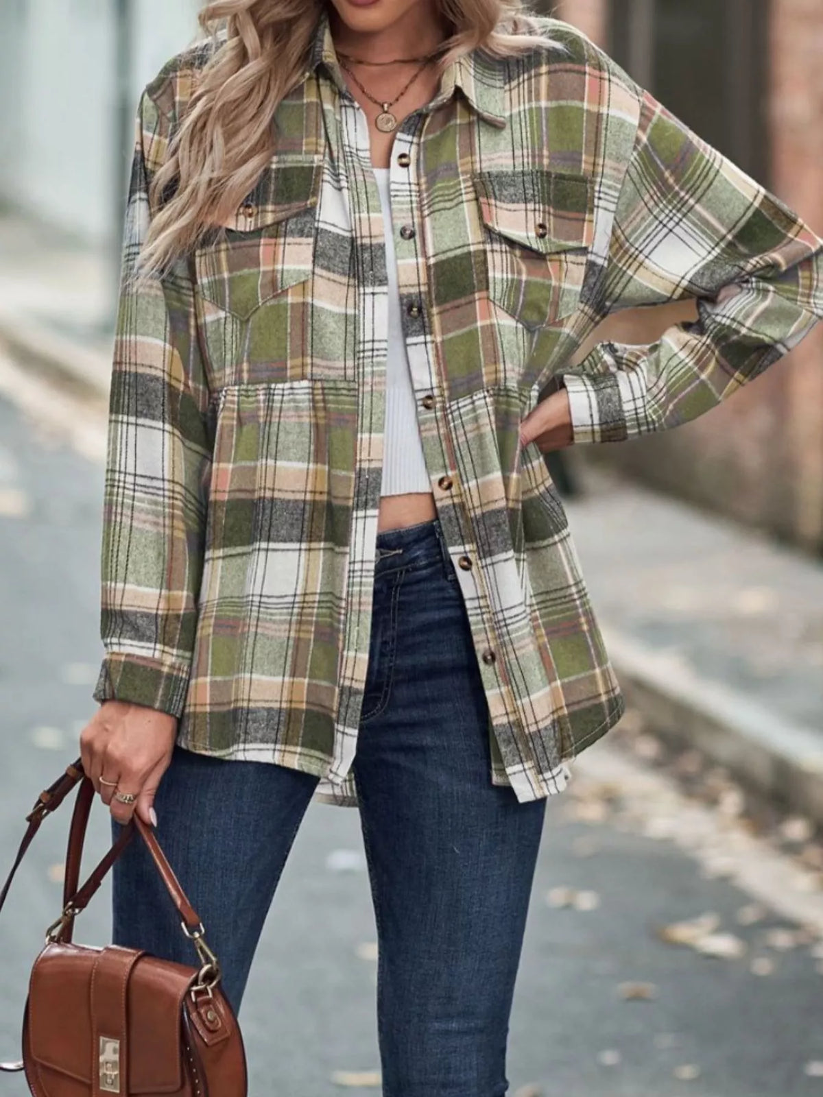 Plaid Button-down Long Sleeve Shirt (11)