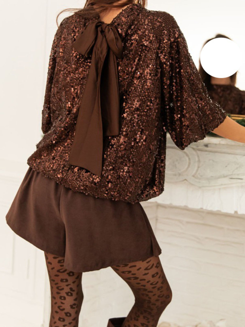 Sequin Embellished Tie-back Blouse (12)