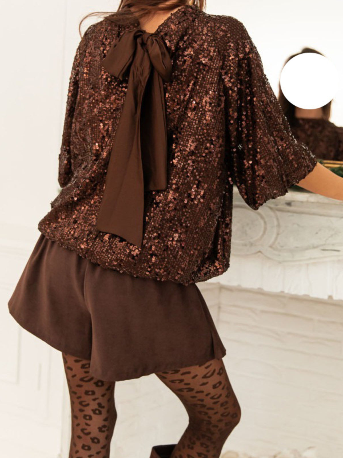 Sequin Embellished Tie-back Blouse (12)