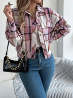 Plaid Button Up Long Sleeve Jacket (14)