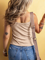 Full Size Ribbed Button Front Tie Hem Cami Tank Top Plus (11)