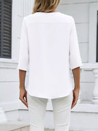V-neck 3/4 Sleeve Blouse (24)