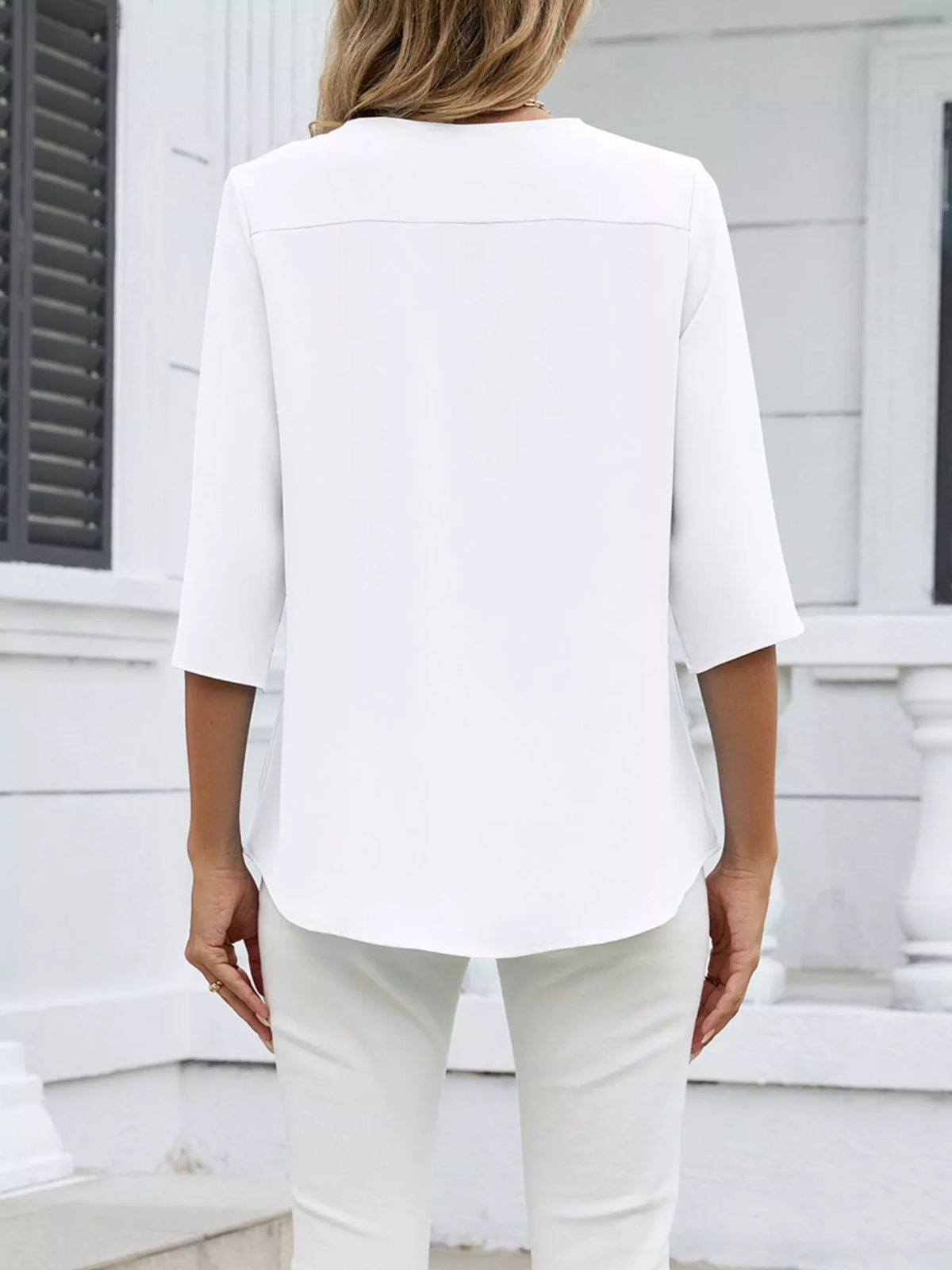 V-neck 3/4 Sleeve Blouse (24)