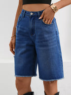 Ripped Frayed Hem Denim Shorts (9)