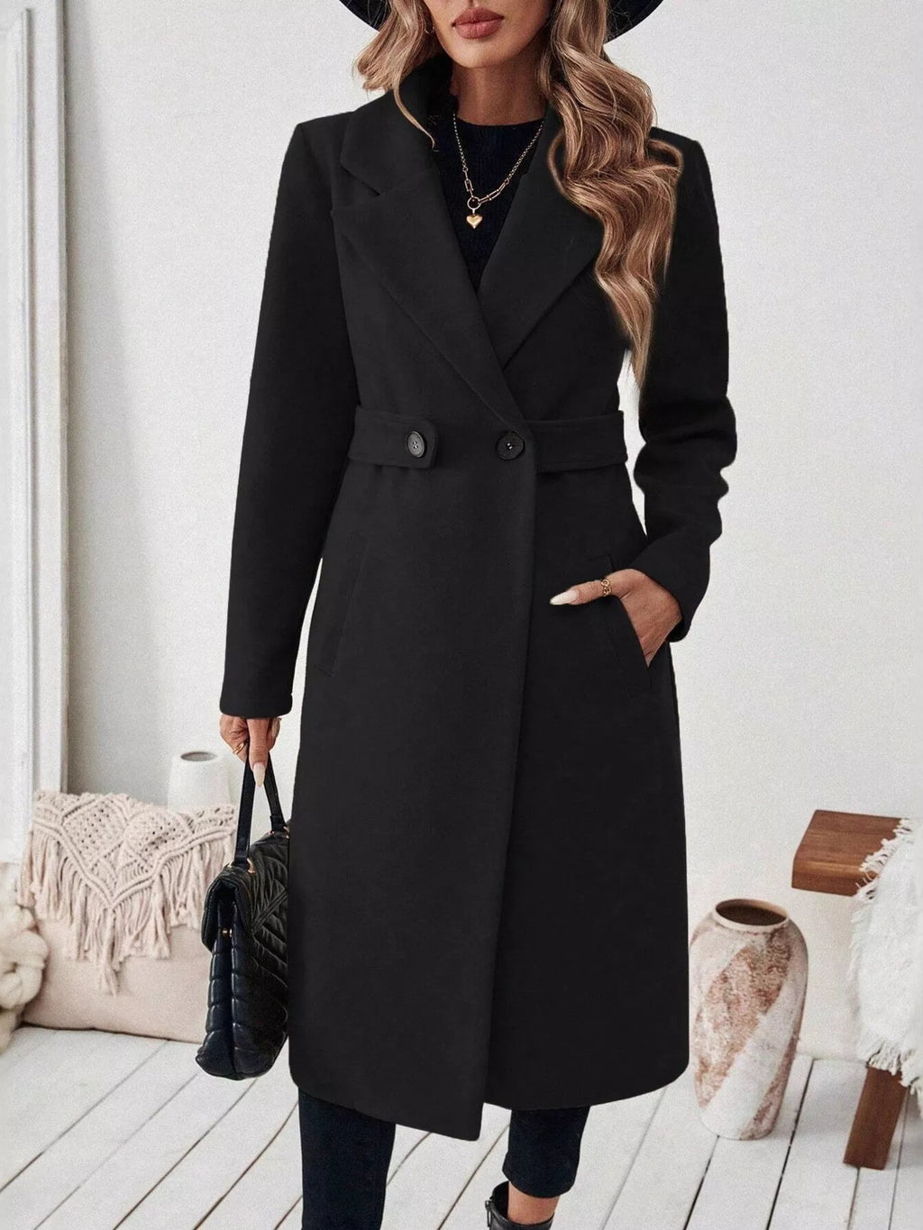 Lapel Collar Longline Coat (8)