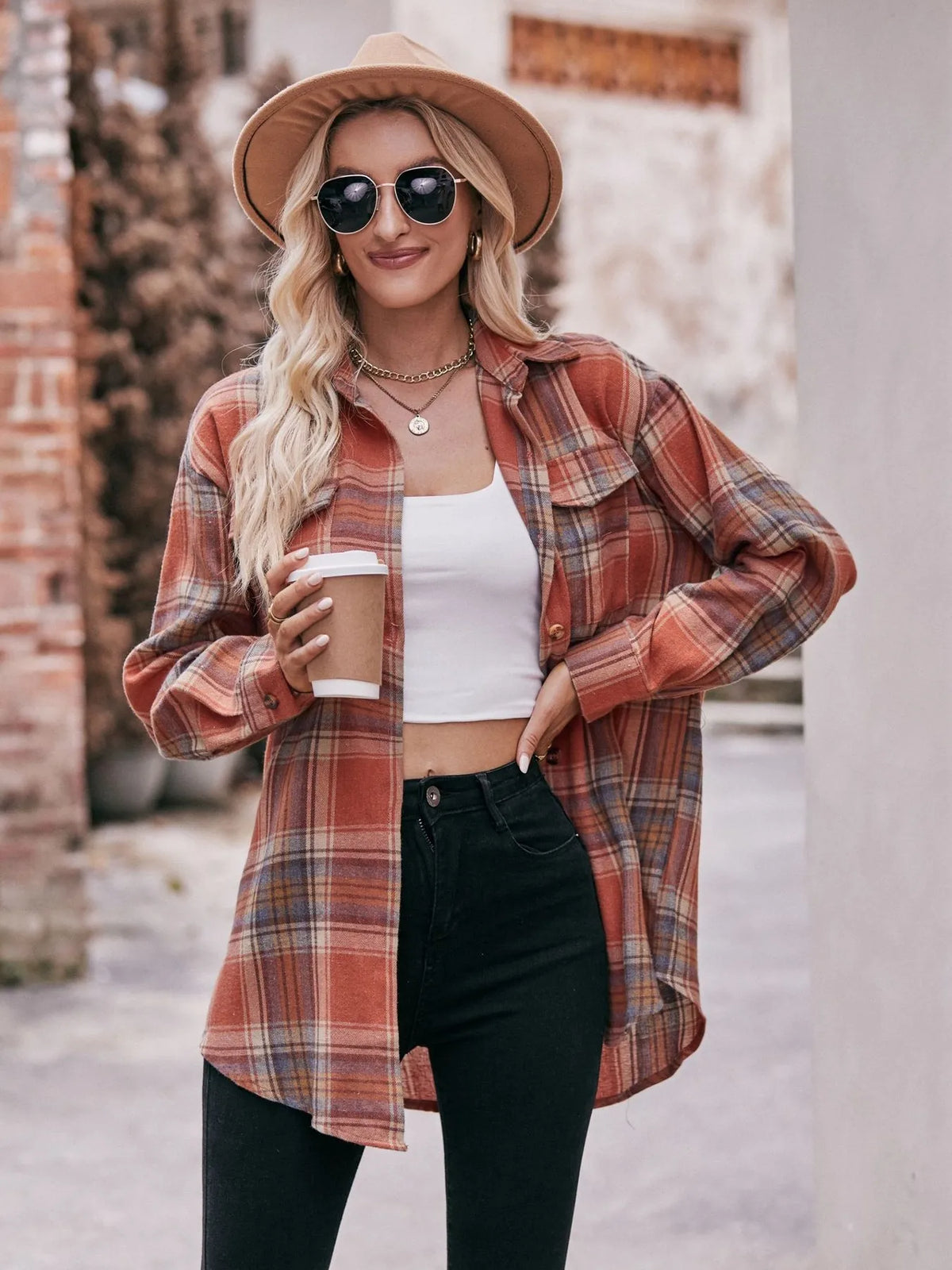 Plaid Button-down Long Sleeve Shirt (13)