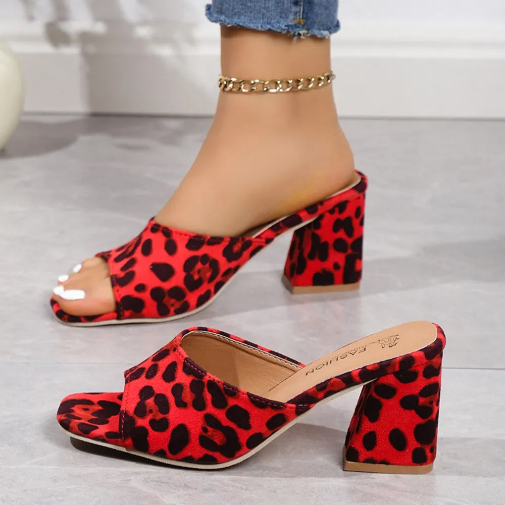 Leopard Block Heel Suede Sandals (7)
