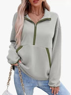 Half Zip Dropped Shoulder Sweatshirt (5)