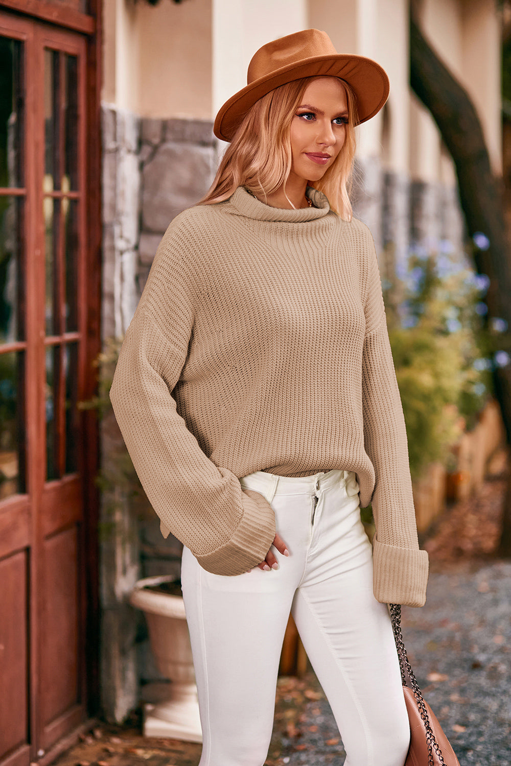 Mock Neck Drop Shoulder Sweater (8)