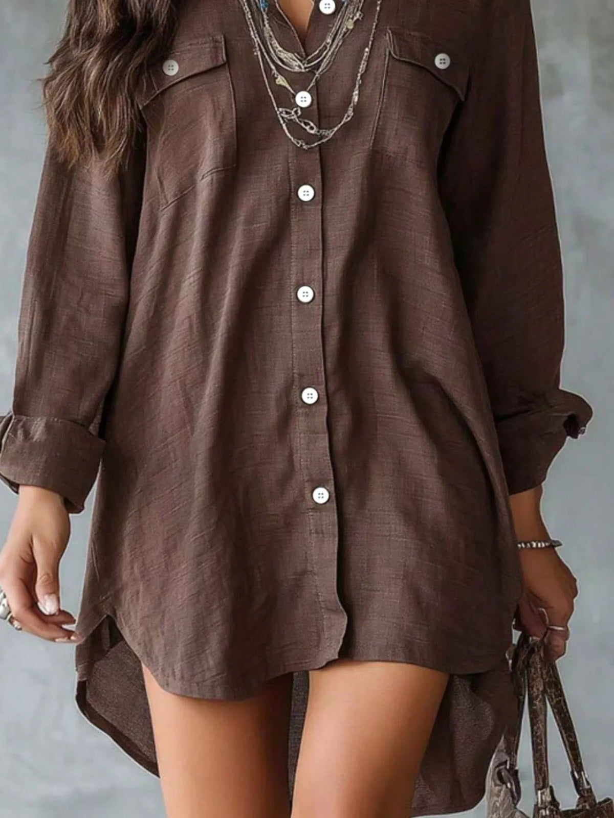 Casual Linen Shirt Dress Pockets (6)