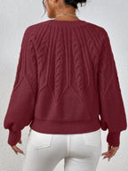 Cable Knit Long Sleeve Sweater (24)