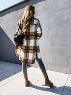 Plaid Collared Neck Longline Shirt (7)