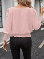 Puff Sleeve Smocked Blouse (21)