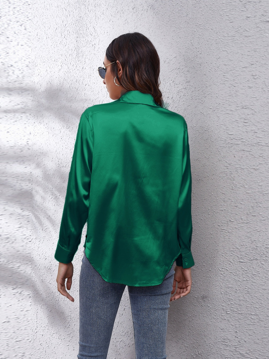 Collared Neck Buttoned Long Sleeve Shirt (14)