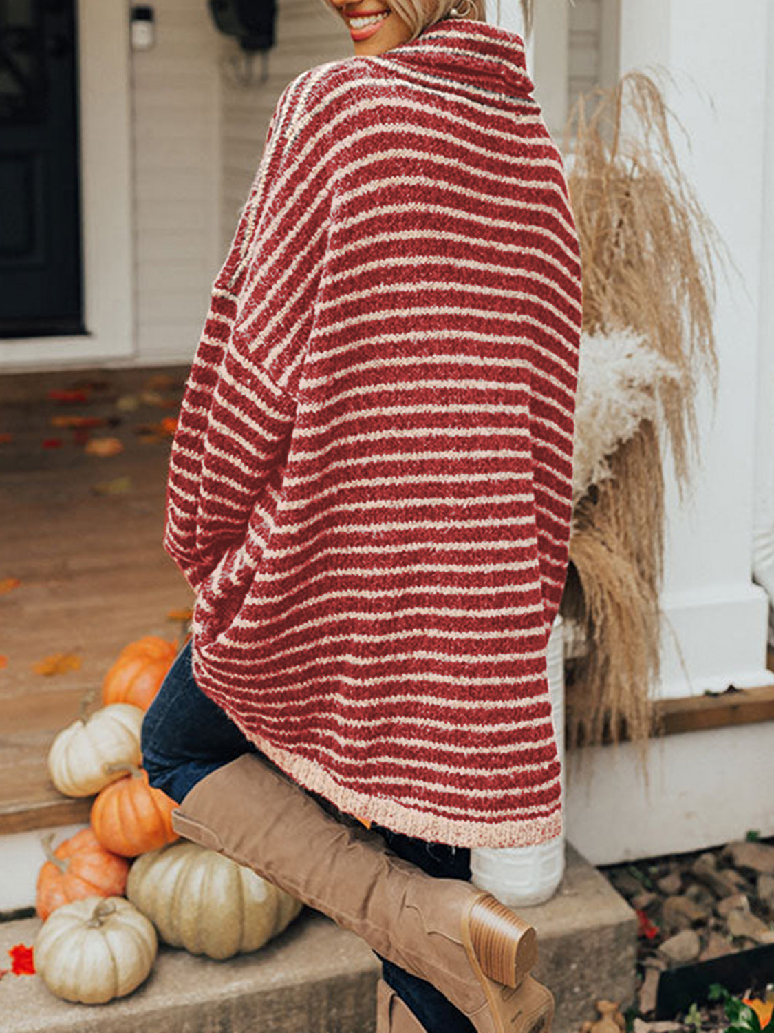 Striped Turtleneck Sweater Pockets (6)