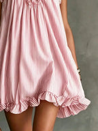 Full Size Ruffled Trim Halter Neck Mini Dress Plus (6)