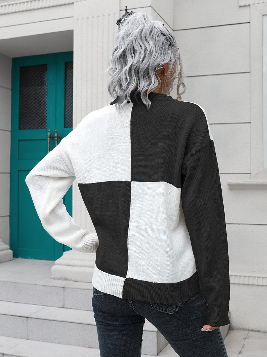 Contrast Drop Shoulder Sweater (6)