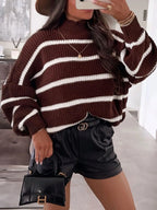 Striped Turtleneck Long Sleeve Sweater (3)