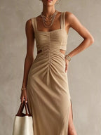 Ruched Cut-out Midi Dress (6)