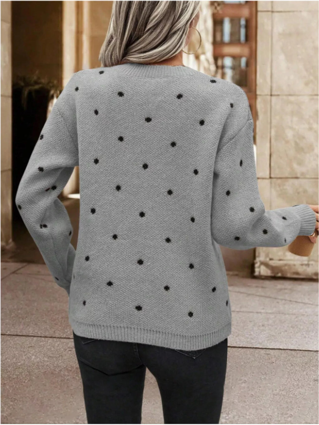 Polka Dot Long Sleeve Sweater (12)