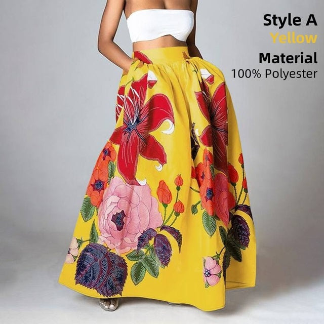 Bottoms Skirt Floral Holiday Long Maxi variant CJQZ161760301AZ|CJQZ161760302BY|CJQZ161760303CX|CJQZ161760304DW|CJQZ161760305EV|CJQZ161760306FU|CJQZ161760307GT|CJQZ161760308HS