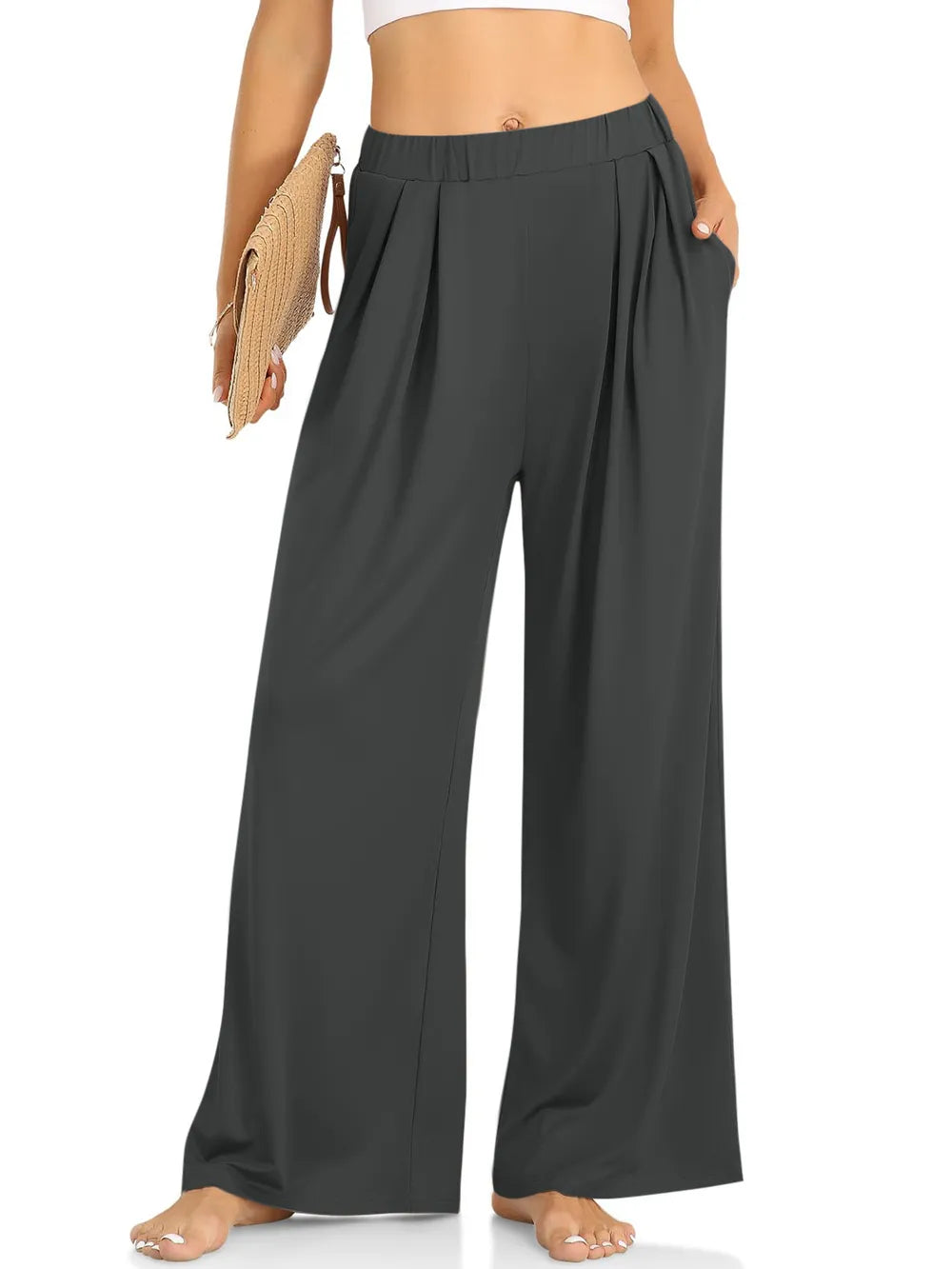 Elastic Waist Wide Leg Pants (14)