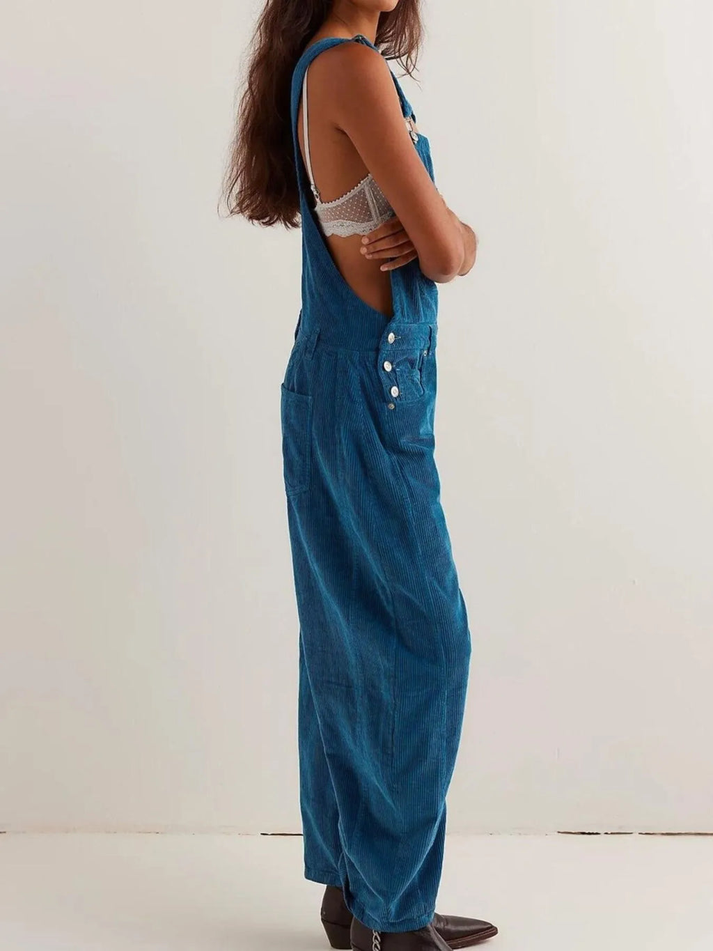 Corduroy Wide-leg Overall Adjustable Straps (11)