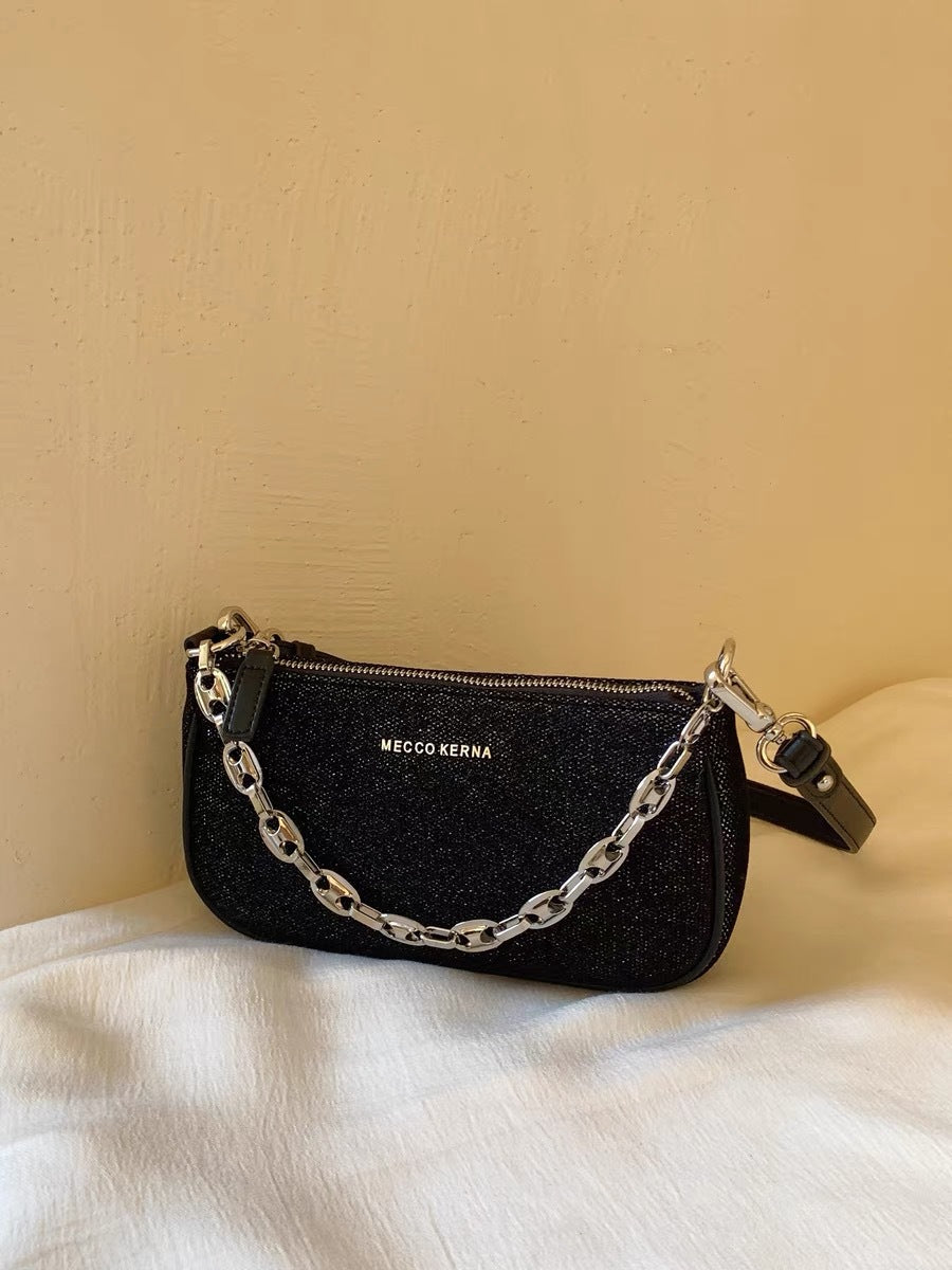 One-shoulder Crossbody Smoky Plaid Underarm Bag photo 4