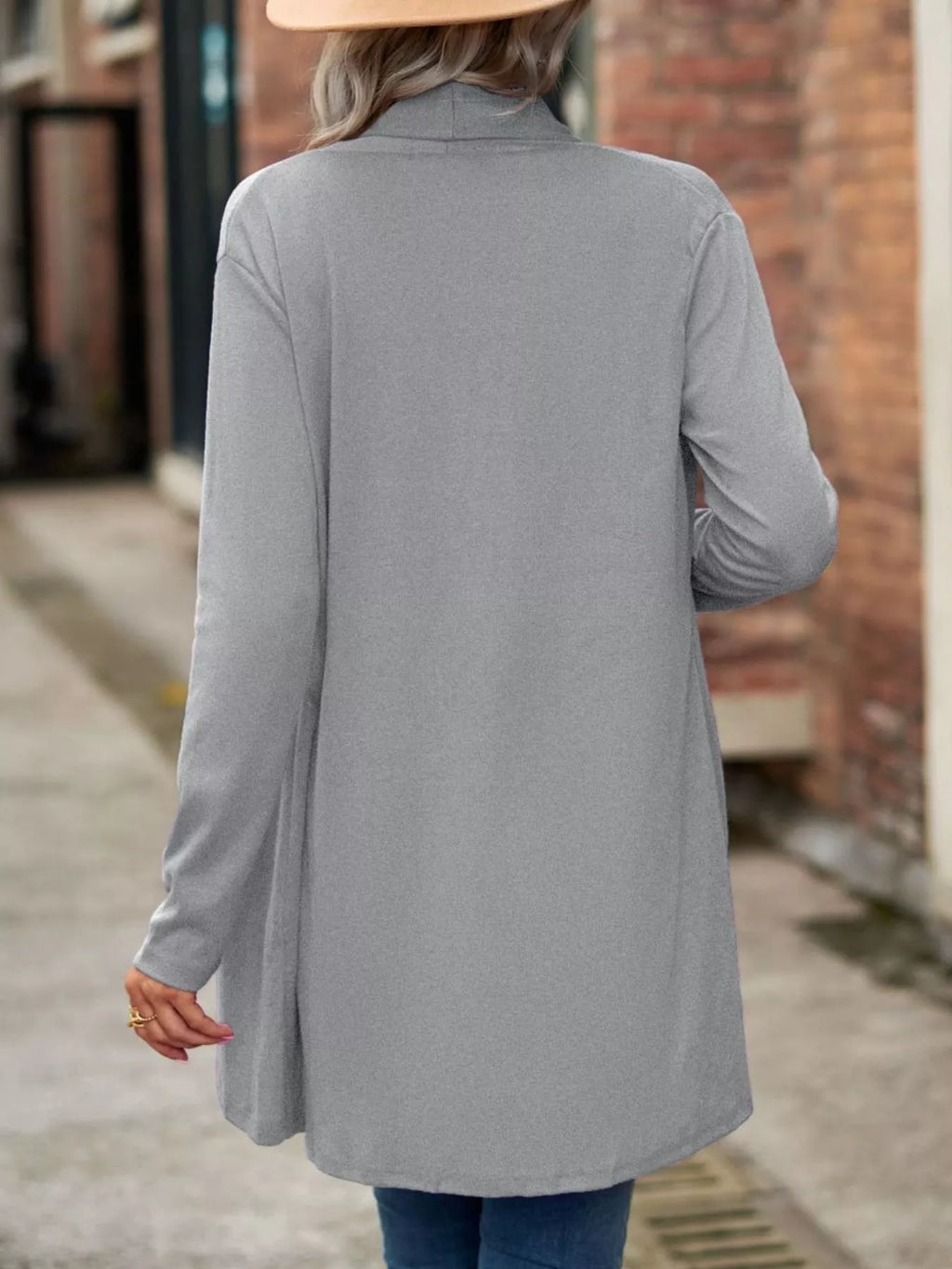 Open-front Dropped Shoulder Cardigan (12)