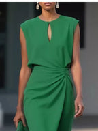 Ruched Waist Sleeveless Dress (11)