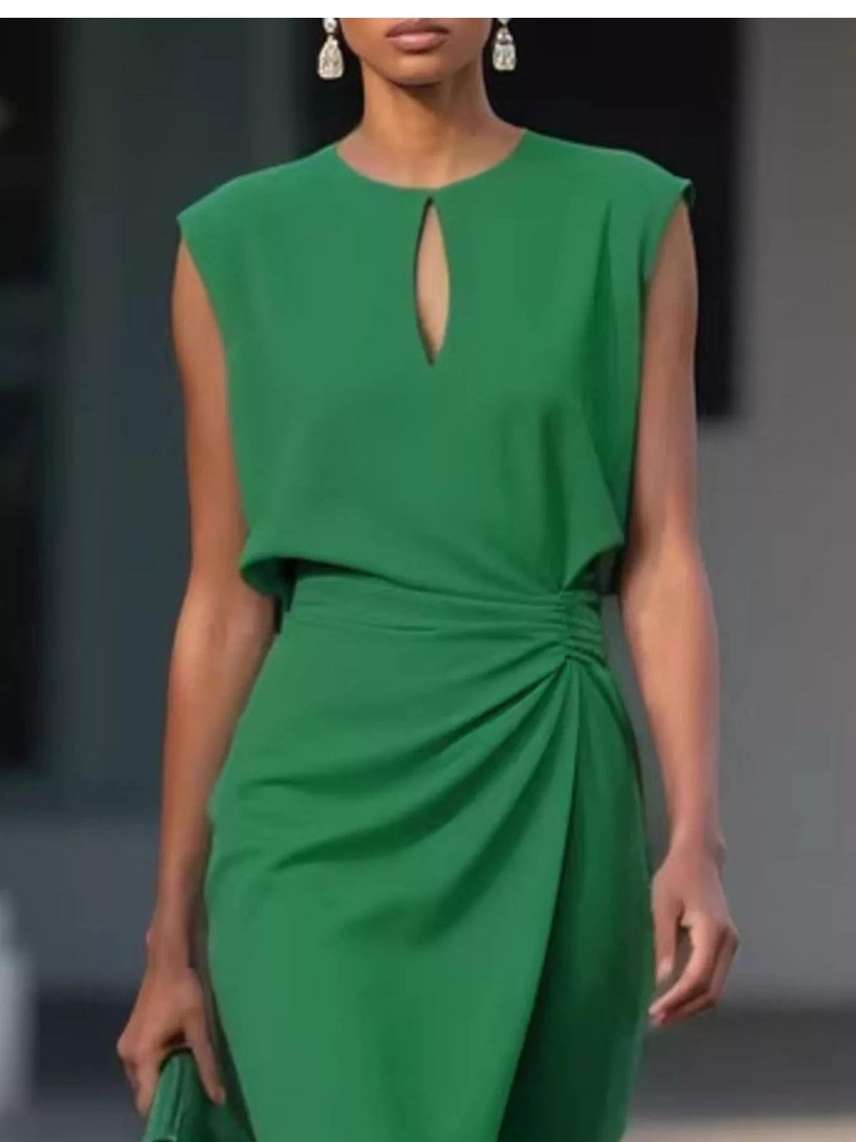 Ruched Waist Sleeveless Dress (11)