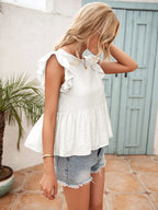 Lace Detail Round Neck Peplum T-shirt (13)