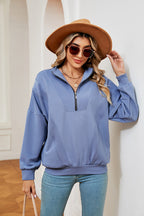 Half-zip Dropped Shoulder Sweatshirt (4)