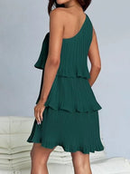 Layered Single Shoulder Mini Dress (18)