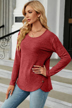 Round Neck Long Sleeve T-shirt (10)