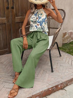 Printed Tank Top Wide Leg Pants Set (22)