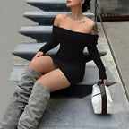 Off-neck Dress High Waist photo 4