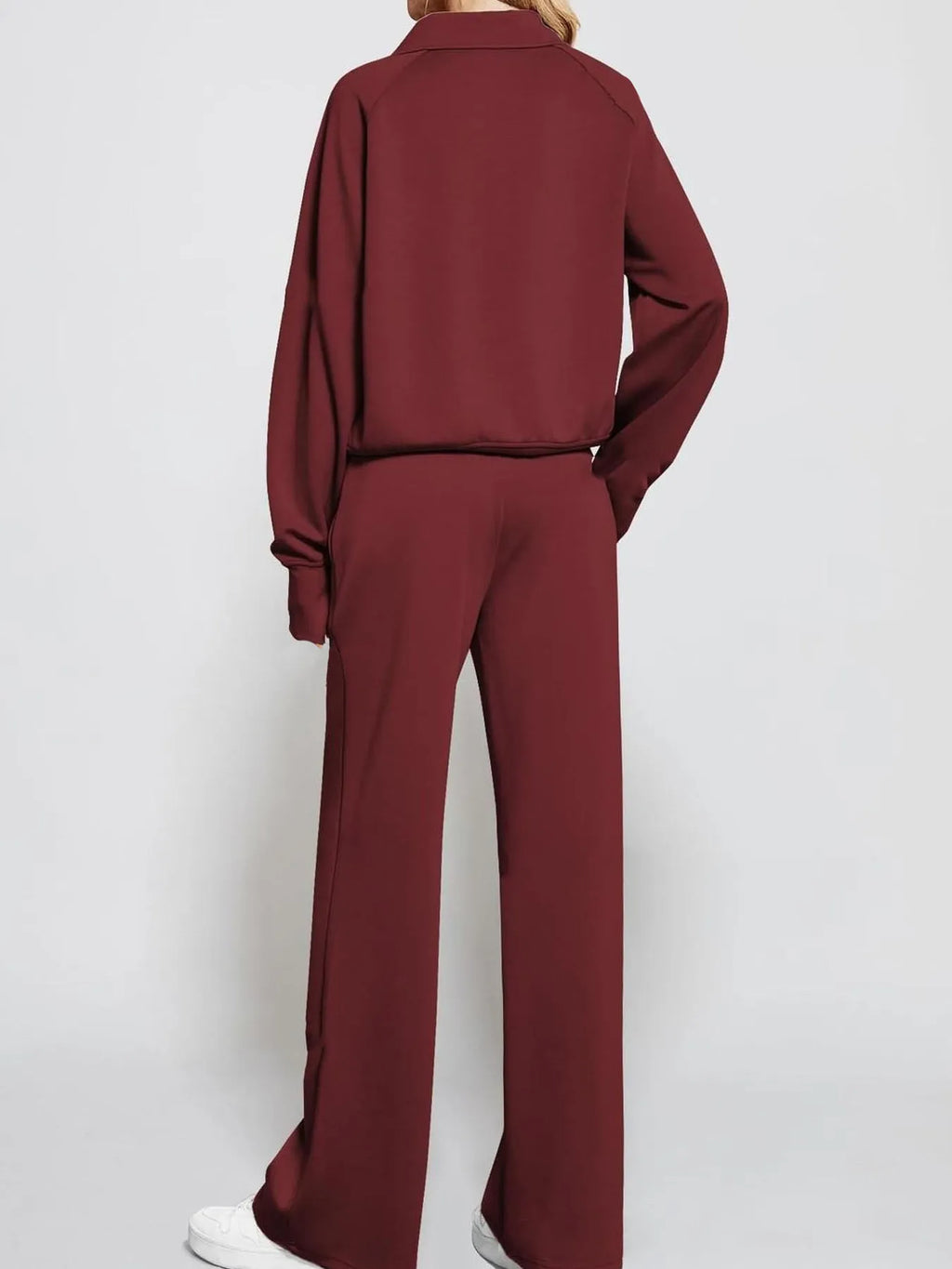 Half Zip Long Sleeve Top Pants Set (2)