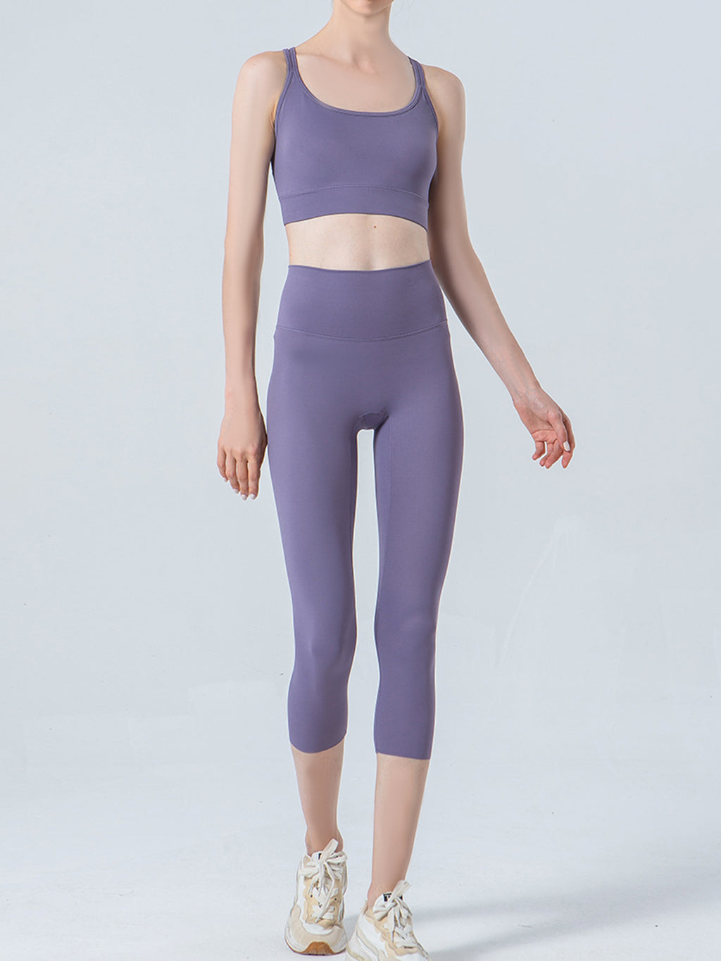 Wide Waistband Cropped Sports Leggings (15)