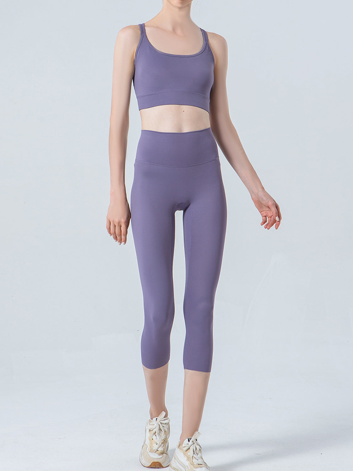 Wide Waistband Cropped Sports Leggings (15)