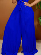 Full Size Tie Front Pleated Wide Leg Jumpsuit Plus (5)
