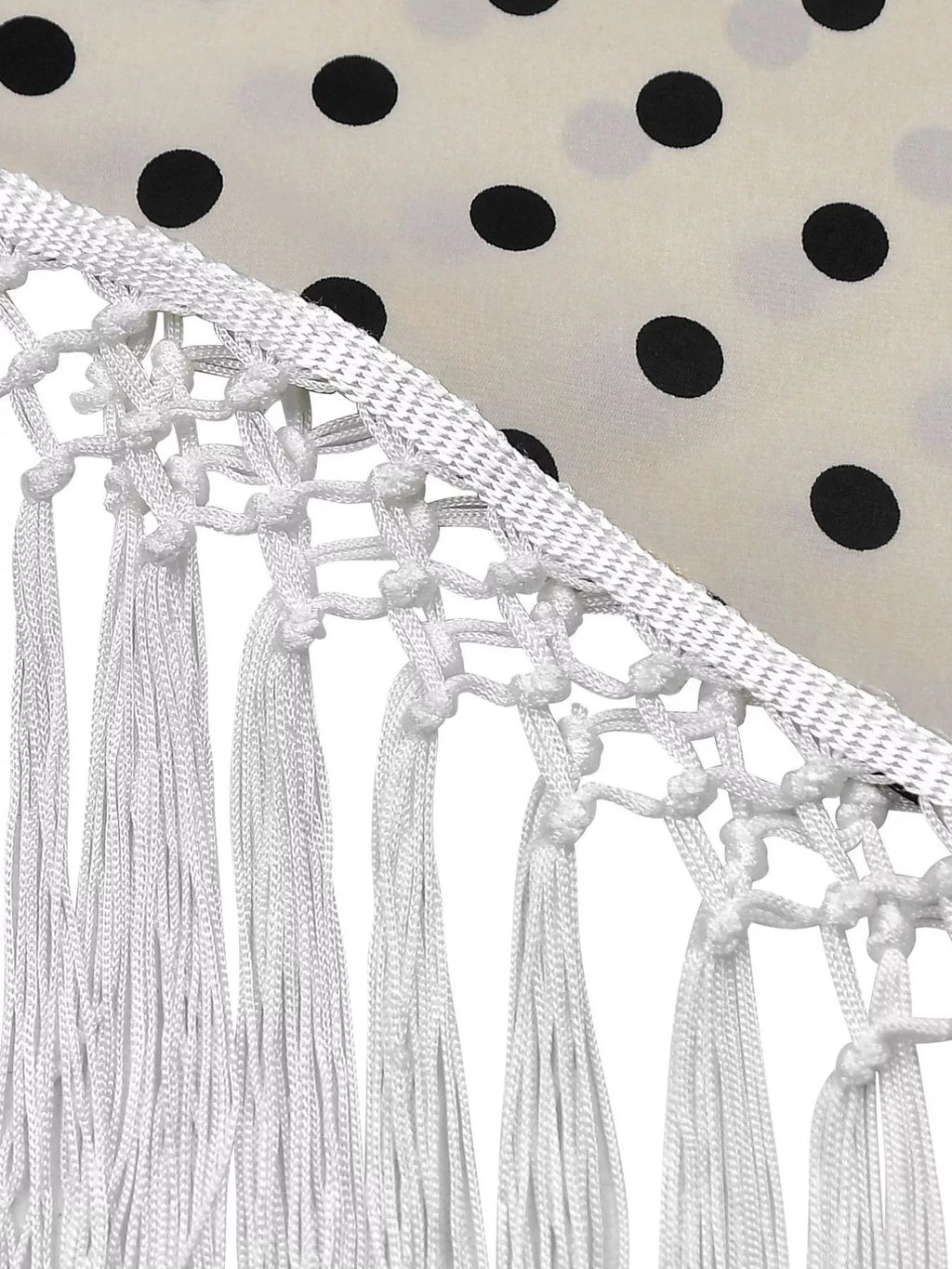 Polka Dot Halter Neck Cami Fringe Trim Pants Set (7)